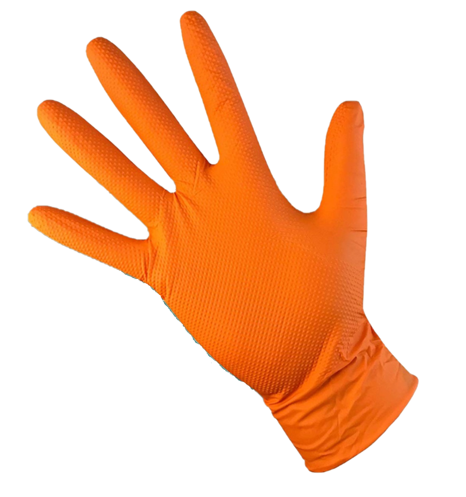 Nitrilhandschuhe T-Grip, orange, L (50 Stk.)