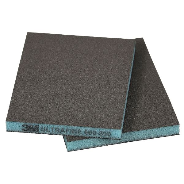 3M doppelseitiger Schleifschwamm 124x98 ultra fine (P600-P800) blau (100Stk)